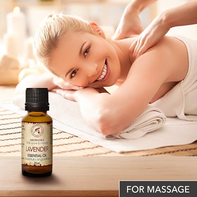 Lavender Essential Oils 0.68 Fl Oz - Lavanda Essential Oil - Lavandula Angustifolia - Bulgaria - 100% Pure - Beauty - Aromatherapy - Massage - Diffuser - Aroma Lamp - Relax