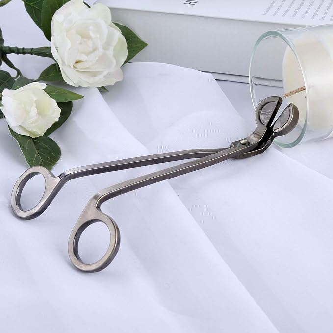 MUXSAM Candle Wick Trimmer, Wick Cutter, Steel Candle Scissor, Wick Clipper, Candle Shear Candle Care Tool for Scented Candle Lovers Gifts, Safely Remove Cut Wick Reduce Soot, Bronze