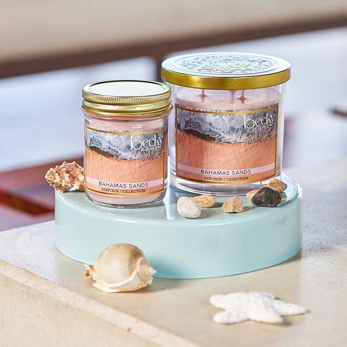 Citrus Scented Candle in Clear Mason Jar | Bahamas Sands Citrus Scented Candle for Home - 7 oz Jar Candle - Scented Gift, Aromatherapy Candle, Candles for Home Scented, Candles for Women