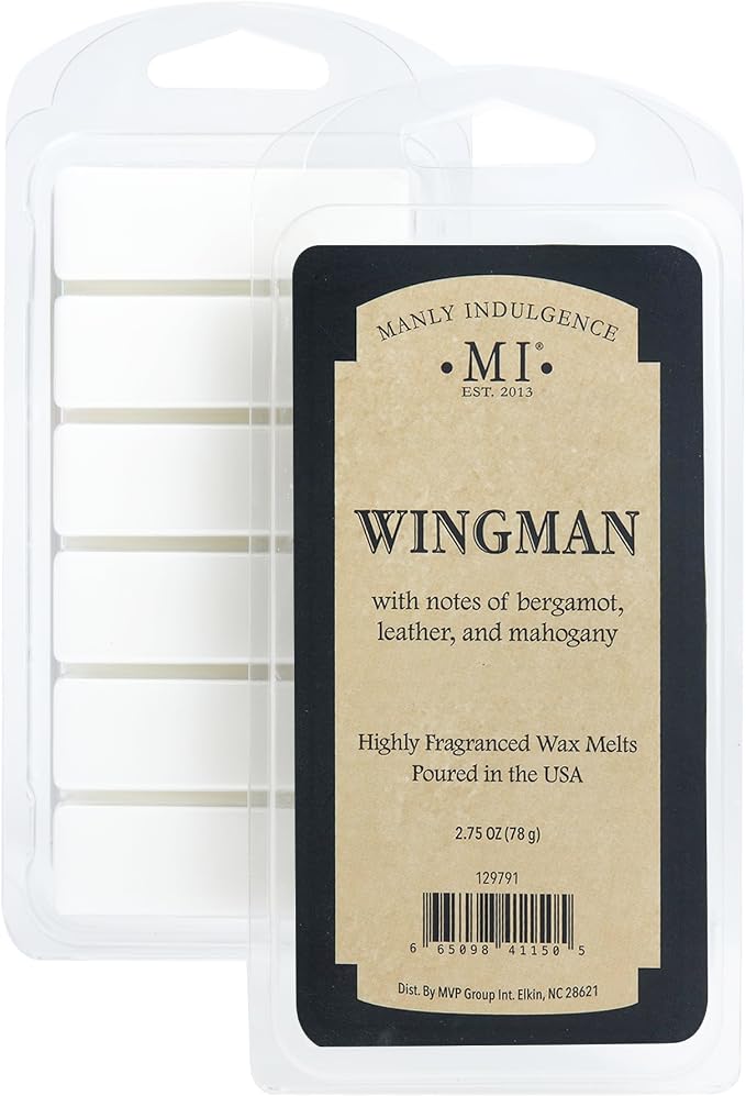 Manly Indulgence Wingman Scented Wax Melts, Wax Melt Warmer Cubes, Long Lasting Scented Wax Warmer Cubes, 4 Pack, 6 Cubes Each - Made in The USA