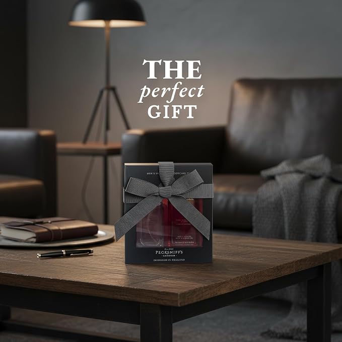 Pecksniff’s Men’s London Edition Fragrance Duo Gift Set – Suede, Sandalwood & Amber, Eau de Toilette 100ml & Bath & Shower Gel 300ml
