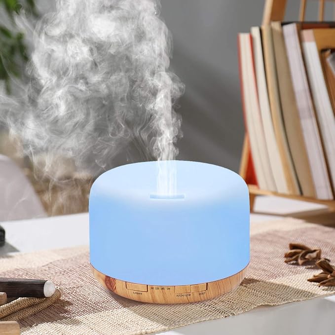 MADETEC Aromatherapy Essential Oil Diffuser Humidifier, 500ML Ultrasonic Cool Air Mist Humidifier with Remote Control, Auto Shut-off, Timers Setting for Baby Bedroom Home Office Room