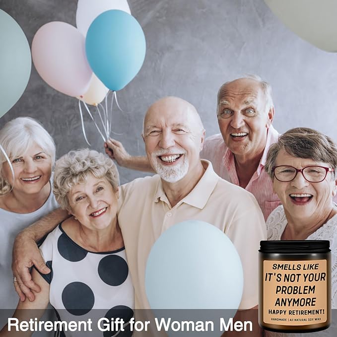 Homsolver Retirement Gift for Woman, Men, 2026 Funny Retirement Gifts for Women, Men, Friends, Work Bestie, Teachers, Coworkers, Happy Funny Retired Candle Gifts