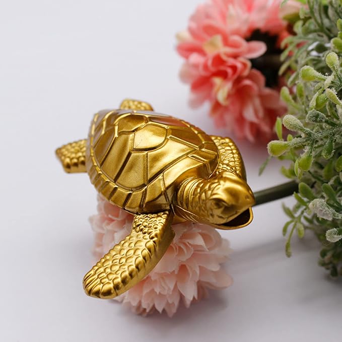 Creative Desktop Golden Turtle Butane Lighter - Cool Portable Gas Lighter With Adjustable Soft Flame, Refillable for Outdoor Indoor Use - Men's Boyfriend Gift