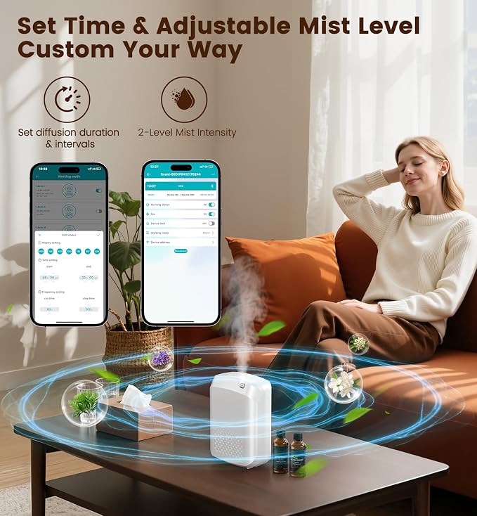 Waterless Essential Oil Diffuser with 2 x 100ML Essential Oils