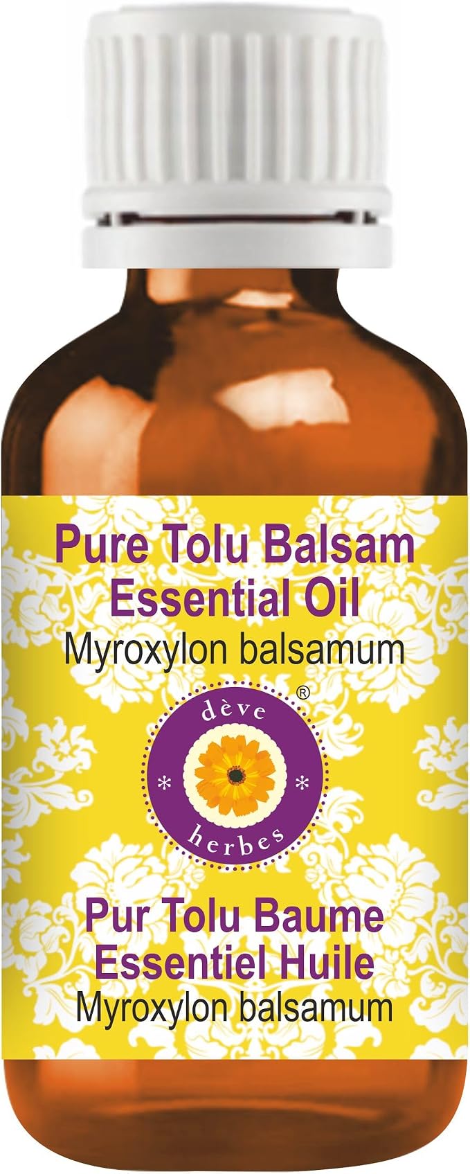 dève herbes Tolu Balsam Essential Oil (Myroxylon balsamum) Pure | Viscous Texture | Rich Aroma | Unisex | All Skin Types | for External Use Only | Natural Extract Steam Distilled 10ml (0.33 oz)