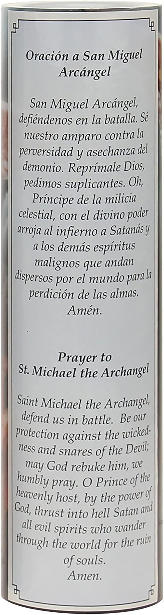 Stonebriar St. Micheal Flameless LED Devotional Prayer Candle with Automatic Timer