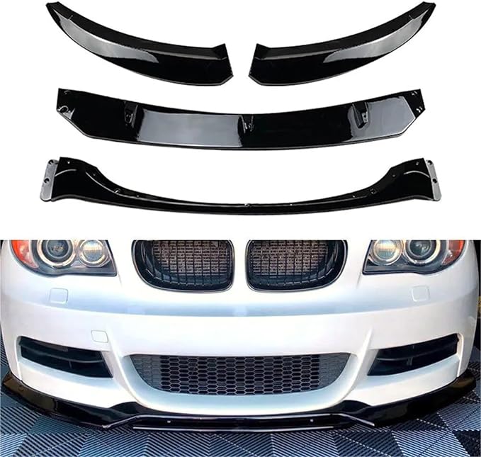 For Bmw E82 E88 1 Series 118d 120i 120d 125i 135i 2008-2013 4Pcs Front Bumper Splitter Lip Car Canard Spoiler Diffuser Body Kits(Dark Grey)
