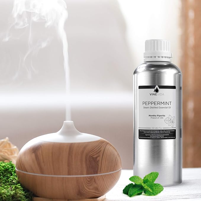 VINEVIDA Peppermint Essential Oil - 32 oz - Undiluted - DIY Candle Scents - Bulk for Soap Making