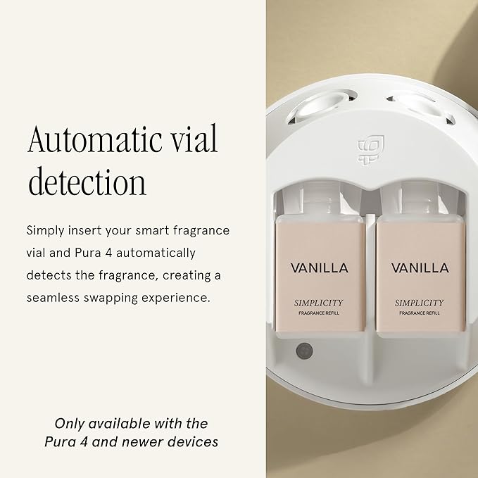 Pura & Simplicity Home Scent Refill - Smart Air Diffuser - Long-Lasting Luxury Fragrance per Refill - Home Essential - Clean & Safe Diffuser Fragrance - 2 Pack, Vanilla