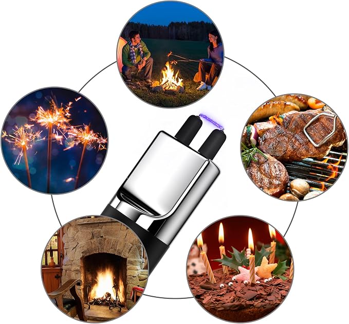 REIDEA Electric Lighter S4 Candle Lighter USB Rechargeable with Safety Switch, Flameless Portable Fast Heat Windproof Plasma Electronic Lighters, Perfect for Home Cooking BBQ Camping Stove Fireworks