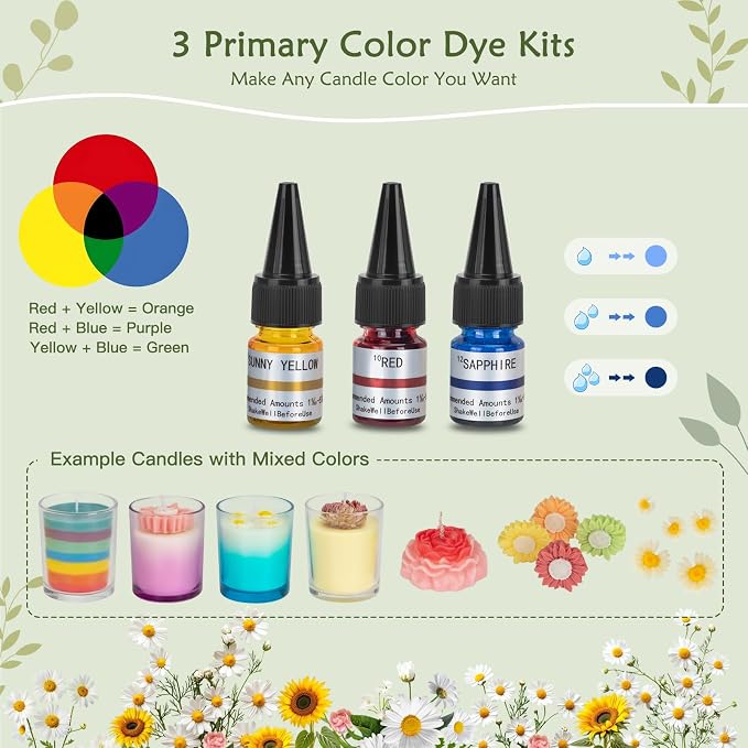 ZEROMX Candle Making Kit for Adults & Beginners - Full DIY Set with 1200g Soy Wax, Jars, Dyes, Floral Molds, Gift Packaging - Christmas Gift Idea for Holiday Gifting, Perfect Handmade Home Decor