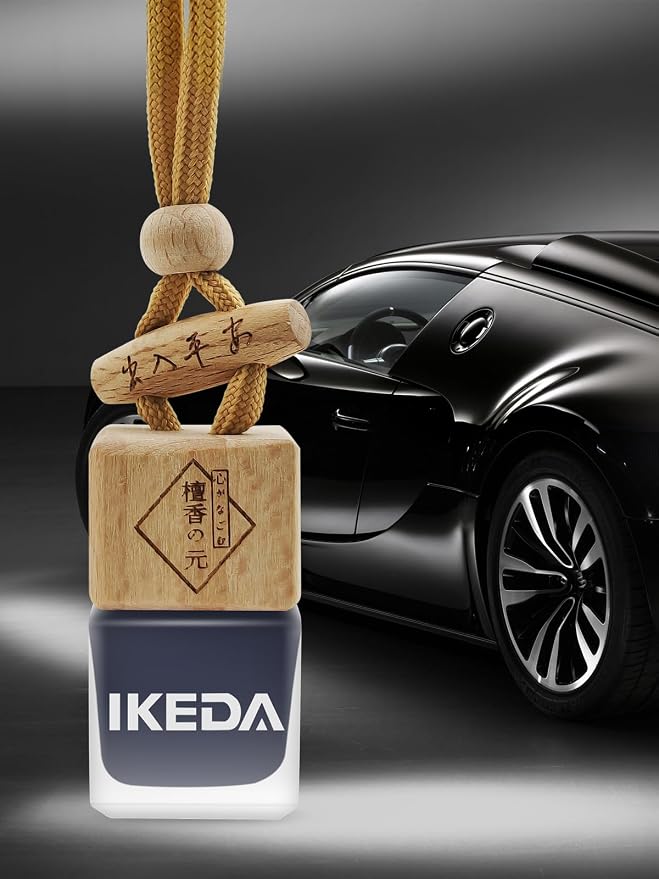 Ikeda Car Air Freshener: Hanging Car Smell Air Freshener | 10ml Hanging Car Perfume | Long Lasting Fragrance | Strong Scents Diffuser for Auto Home (Dark night|Square)