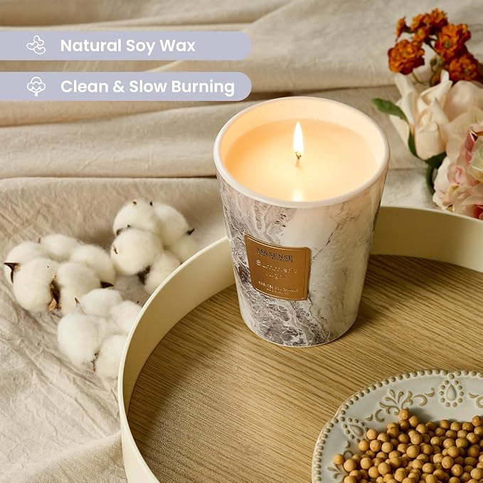 M&SENSE Summer Night Scented Soy Candle, 3 Wick Highly Scented 14.1 Oz 75H, Aromatherapy Christmas Gift for Women and Men