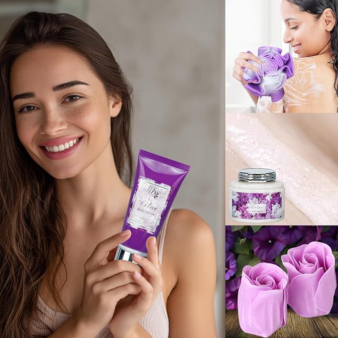 Gifts for Women, Birthday Gifts, 9 Pcs Lavender Spa Gift Baskets for Women - Bath and Body Gift Basket | Gift for Her Christmas, Mothers Day, Valentines Day, Perfect Gift for Mom All Occasion