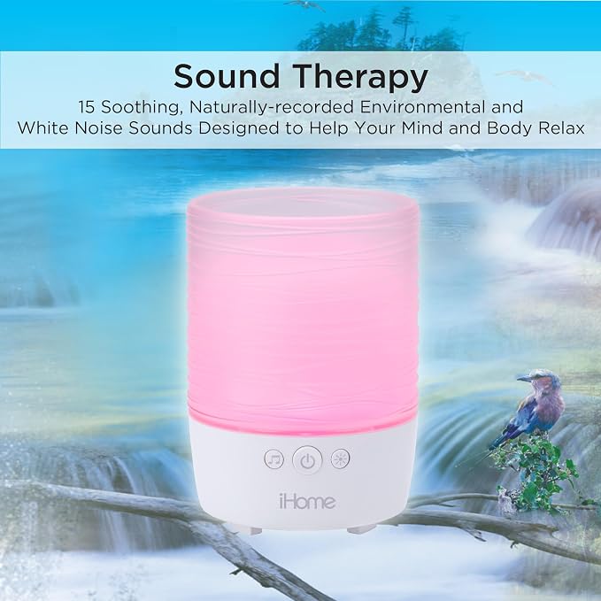 iHome Zenergy Candle Portable Bluetooth Sound Machine with Meditative Light and Sound Therapy, Candle with Candle Effect and Breathing Guide