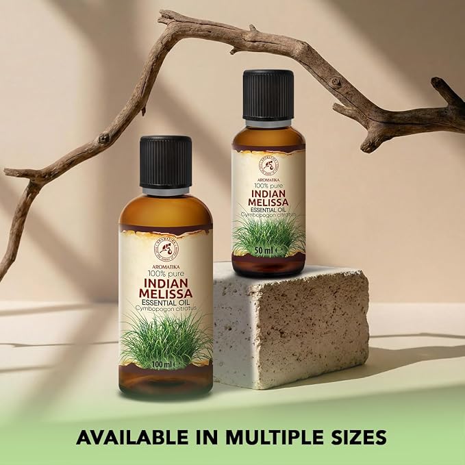 Melissa Essential Oil 1.7 Fl Oz - Melissa Indicum - Aromatherapy - Homefragrance - Pure Melissa Oil for Body Care - Diffusers - Sauna - Relaxation - Calming - Good Sleep