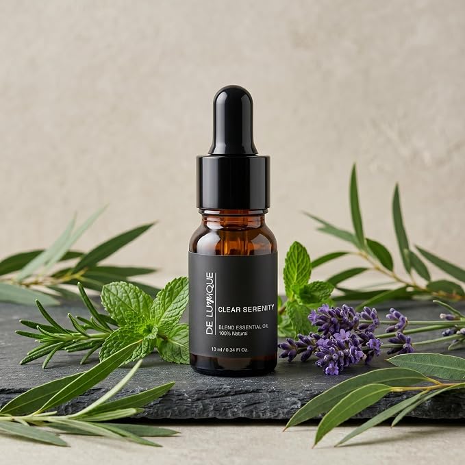 Calming Essential Oil Blend, 100% Natural Aromatherapy Grade, 10ml / 0.34 Fl Oz (Clear Serenity)