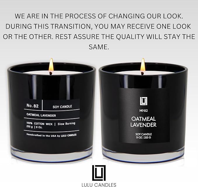 Lulu Candles | Oatmeal Lavender | Luxury Scented Soy Jar Candle | Hand Poured in The USA | Highly Scented & Long Lasting (9 Oz.)
