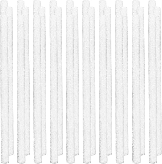 EBaokuup 30 Pcs Long Life Fiberglass Replacement Wicks,10'' Lighting Torches Wick,Citronella Wicks for Bottles,Indoor Decor and Outside Lanterns and Oil Lamps