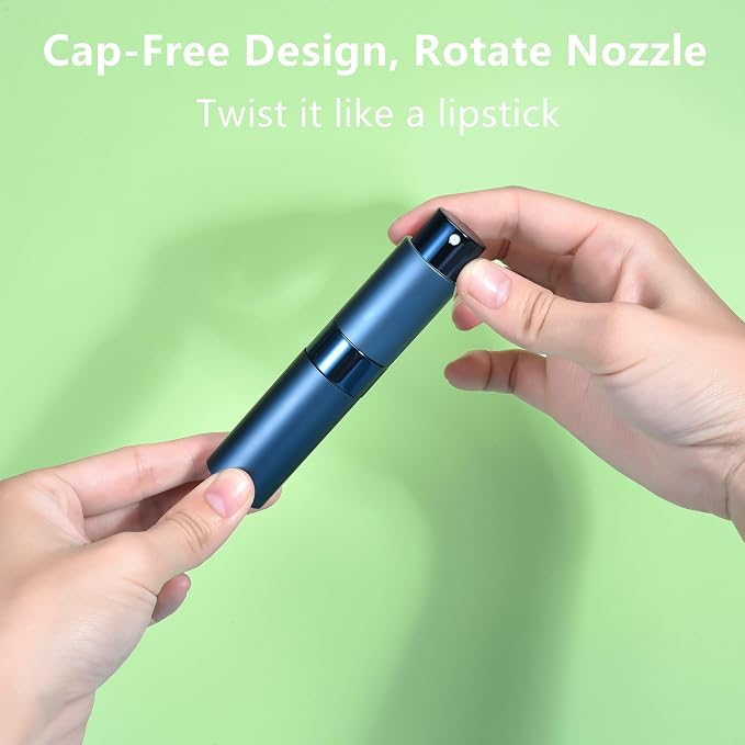 5 Pcs Travel Perfume Atomizer Refillable, 8ml/0.27oz Portable Mini Cologne Spray Bottle Travel Size Perfume Refill Bottle with Fine Mist Atomizer and Tool