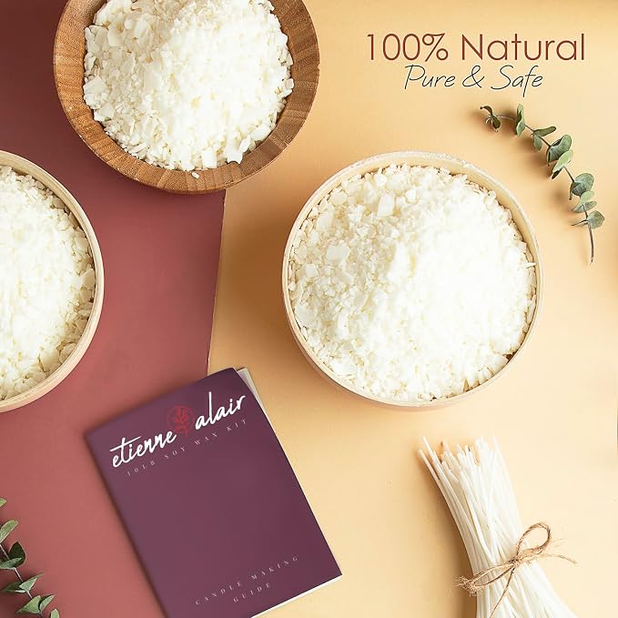 Etienne Alair Organic Soy Candle Wax for Candle Making, 30 lbs Natural Candles Making Supplies, Beeswax-Free, Paraffin-Free, Pure Soy Wax Flakes Perfect for Candles, Tealights and Melts