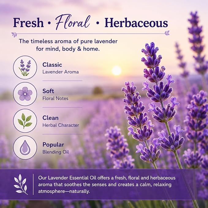 2 Bottles – GreenHealth Lavender Essential Oil – 16 fl oz Each (32 fl oz Total) – 100% Pure & Uncut – Aluminum Bottles – Bulk Lavender Oil for Diffuser, Aromatherapy, Soap Making & Candles