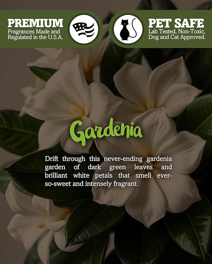 Gardenia Highly Scented Natural Soy Candle, Essential Fragrance Oils, 100% Soy, Phthalate & Paraben Free, Clean Burning, 9 Oz.