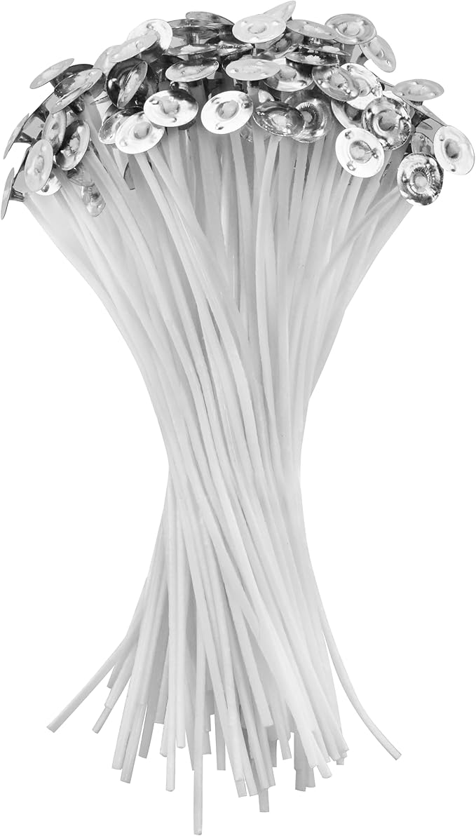 VViViD Candle Wick Base 260 pcs, DIY Candle Making Metal Sustainer Tabs, in A Wax Melting Bag