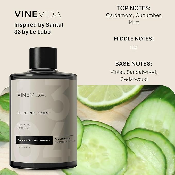 VINEVIDA Santal Diffusers Oil - Santal Essential Oils for Diffuser - Diffuser Oil Refill [16 oz]