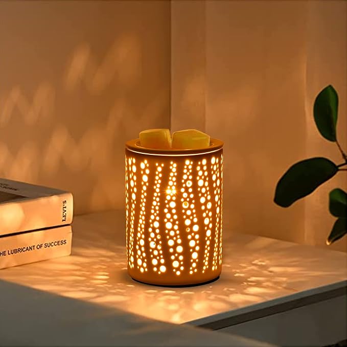 Wax Melt Warmer, Essential Oil Burner, 3-in-1 Heater Removable Tray for Warming Scented Candles to Bedroom Living Room Decor, Ideal Gift for Valentines Mother's Day, Spa and Aromatherapy (Polka Dot)