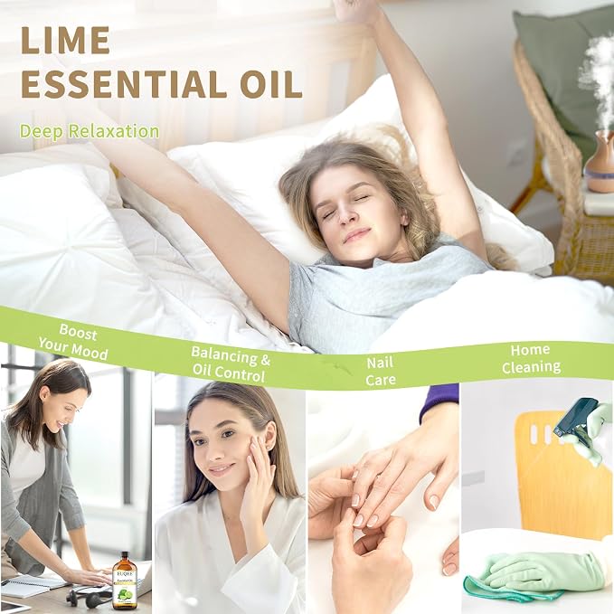 EUQEE Lime Essential Oil 4fl oz Pure Lime Oil Essential Oil with Dropper for Diffusers, DIY Soap & Bath Bombs (118 ml)