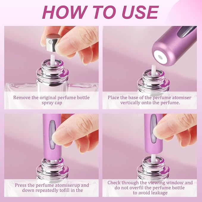 12 PCS Travel Refillable Perfume Atomizer Bottles,5ml Mini Portable Spray Bottles for Travel Accessories,Multicolor Perfume Containers