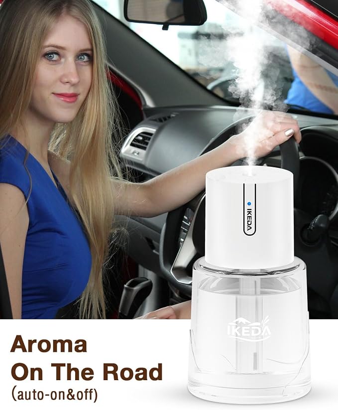 Smart Car Aroma Diffuser | 100ml Essential Oil Diffuser with Lavender Scent | 3-Mode Car Diffuser |Strong Scent Car Freshener | Car Air Fresheners for Men Women (White)