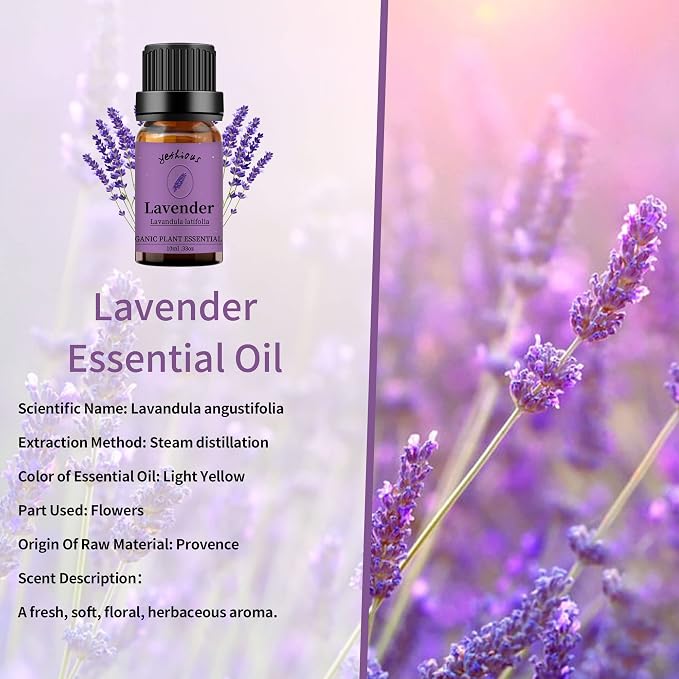 yethious Lavender Essential Oils for Diffuser & Aromatherapy Pure Lavender Oil Organic Plant Oils