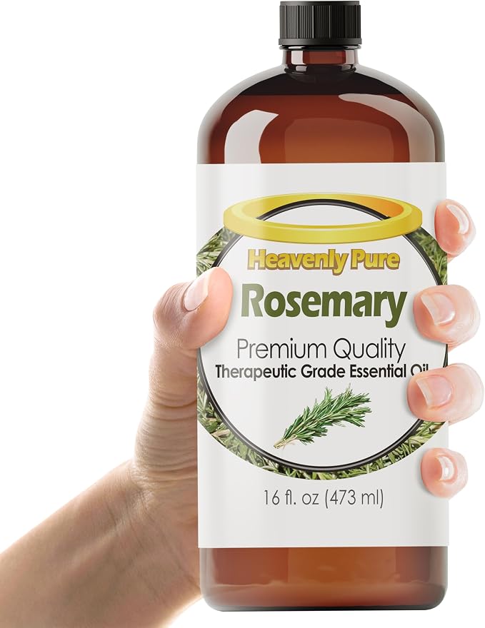 Heavenly Pure - Rosemary Essential Oil 16 oz Large Bottle for Diffuser, Hair and Body Care - 473 ml