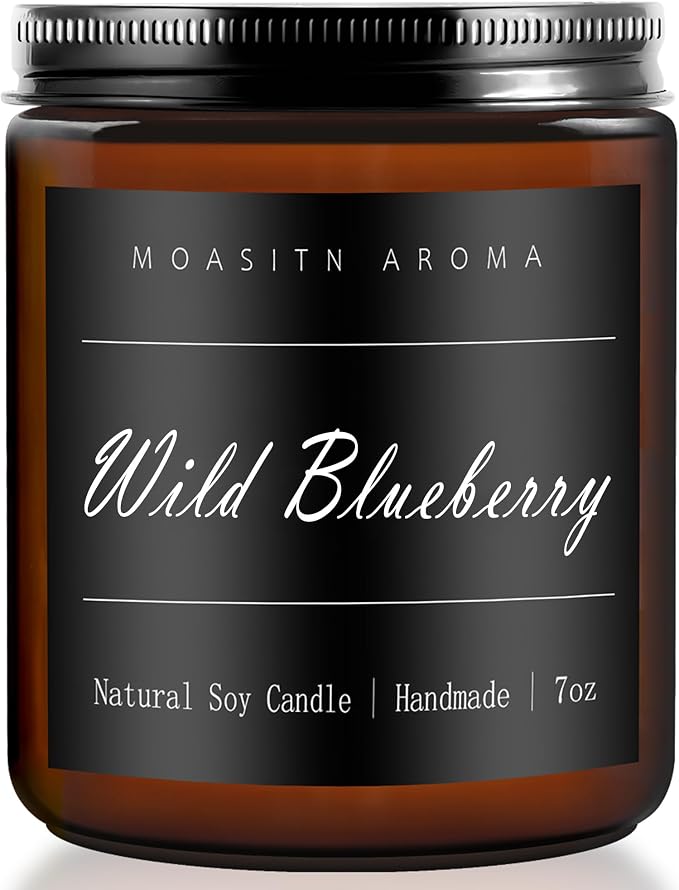 MOASITN Blueberry Highly Scented Candles for Home| Natural Soy Aromatherapy Candle| Handmade Long Lasting Jar Candle Gift for Women,Men as Birthday,Summer,Relaxing,Gifts| 7oz