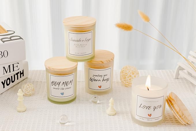 Get Well Soon Gifts, Sympathy Candle, Bereavement & Cheer Up Gifts, Sending You Warm Hugs in A Jar Candle Gift for Women, Vanilla Scented Candle, Natural Soy Wax & Natural Essential Oils
