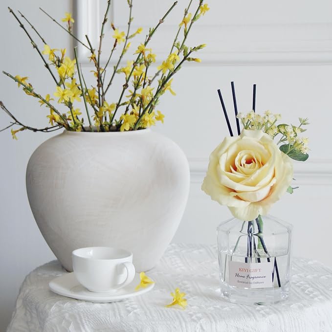Reed Diffuser Set,8.4 fl oz Scent Diffuser with 6 Reed Sticks, Home Fragrance,Up to120 Day Long Lasting Scent, Reed Diffuser for Bathroom,Shelf Decor (Pear Freesia)