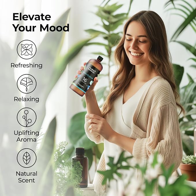 Healing Solutions Eucalyptus Essential Oil Bulk, 16oz - 100% Pure Bulk Eucalyptus Essential Oil Large Bottle for Diffusers, Home Care, Candles, Aromatherapy