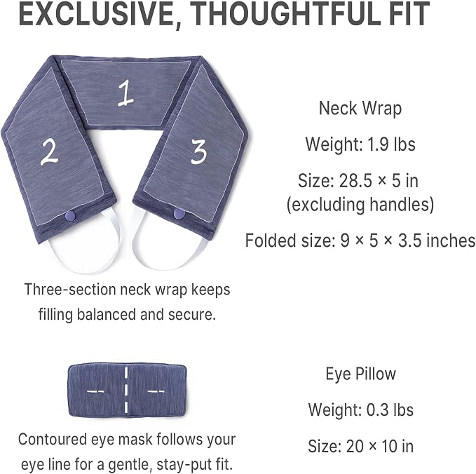 Microwave Heating Pad for Neck – Microwavable Neck Wrap & Eye Mask Set for Neck Pain Relief, Moist Heat Therapy Lavender & Himalayan Salt, Reusable Hot Cold Pack – Relaxation Self-Care Gift for Women