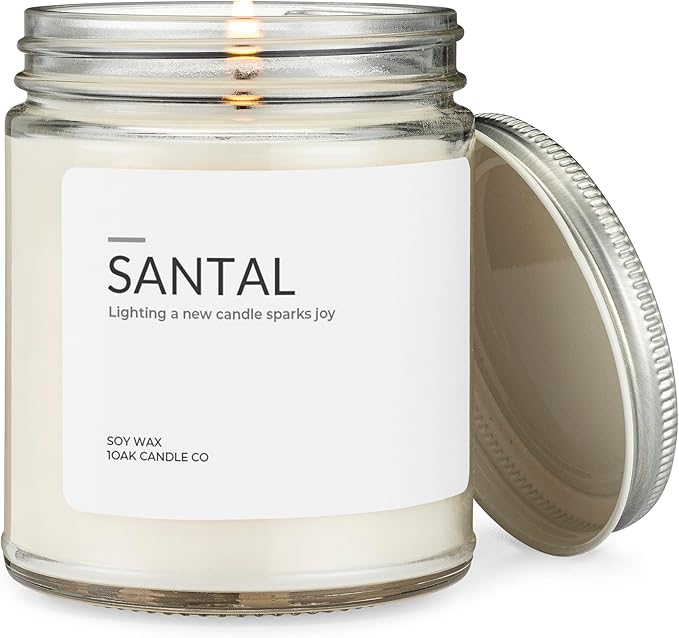1OAK Santal Candle (Santal) - Soy Wax Scented Candle - Candles for Home Scented - Long Burning Candles Premium - Hand-Poured (7oz.)