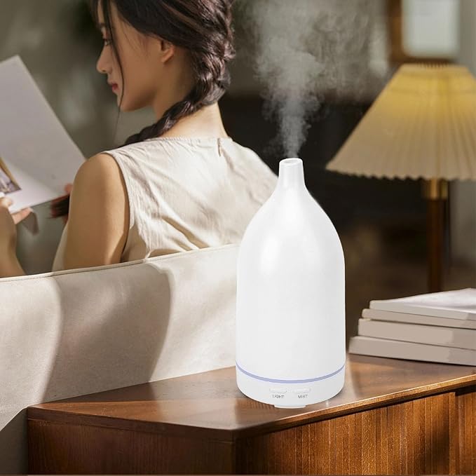 Essential Oil Diffuser, 110ml Aromatherapy Diffuser with Auto Shut Off Smart Timer, Night Light, USB Quiet Cool Mist Humidifier Scent Diffuser for Home, Bathroom Boutiques,