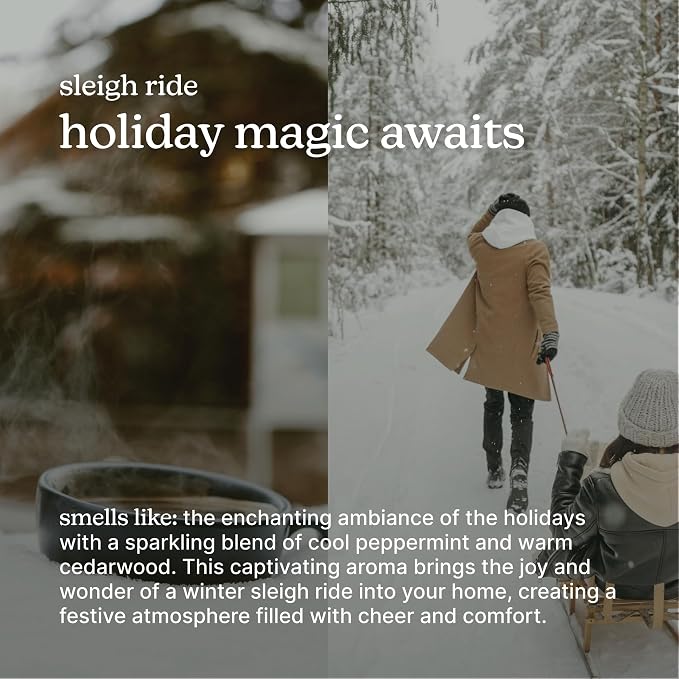 Homedics SereneScent Waterless Diffuser Oil Refill — Sleigh Ride (120ml). Clean, Safe & Crisp Clarifying Mint Fragrance. Compatible with SereneScent Diffusers. Easy Twist Plug & Play.