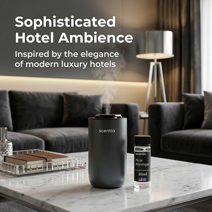 Scentia Noir Mystique Aromatherapy Oil for Diffuser – Hotel Scent Inspired by Edition Hotel – 20 mL – Rose, Bergamot & Musk Natural Fragrance Oil for Waterless & Cold Air Diffusers, Made in USA