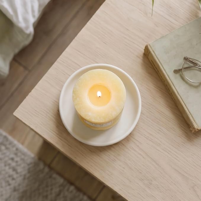 Aroma Naturals Orange and Lemongrass Essential Oil Scented Pillar Candle, Ambiance, 2.75 inch x 5 inch, Yellow
