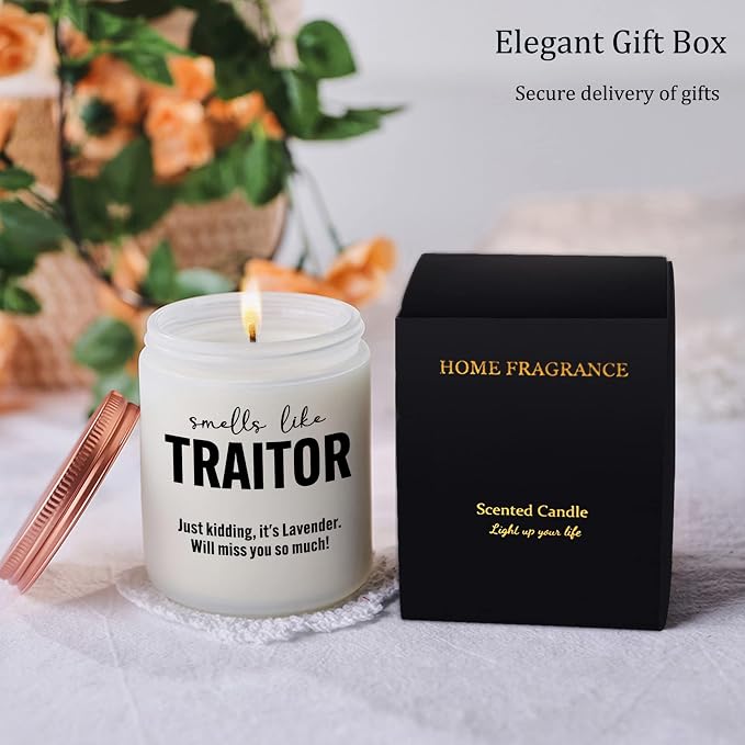 Funny Farewell Gift for Coworker - Unique Leaving, Goodbye, New Job, Good Luck Candle Gifts for Women, Boss, Employee - Friend Neighbor Moving Away Housewarming Gifts for New House