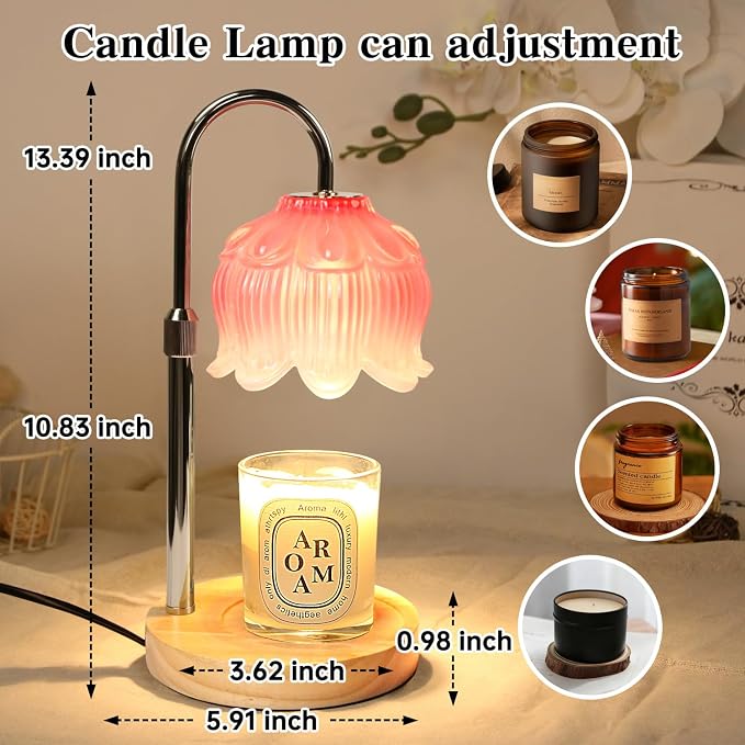 GEEZO Fragrance Candle Warmer Lamp，Electric Candle Warmer with Timer & Dimmer，Mom Christmas Birthday Gifts for Women, House Warming Gifts New Home Bedroom Decor