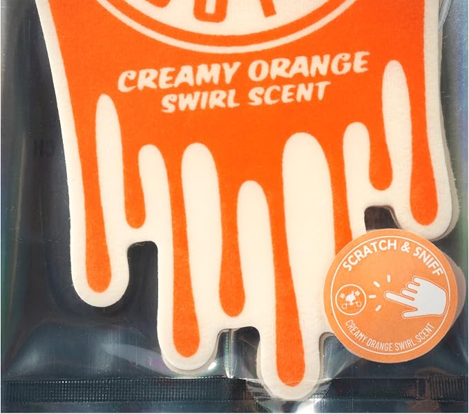 Chemical Guys Hanging Car Air Freshener 3-Pack, Creamy Orange Swirl Premium Sweet Citrus & Smooth Creamy Vanilla Fragrance, Rearview Mirror Paper Fresheners for Cars, Trucks & SUVs