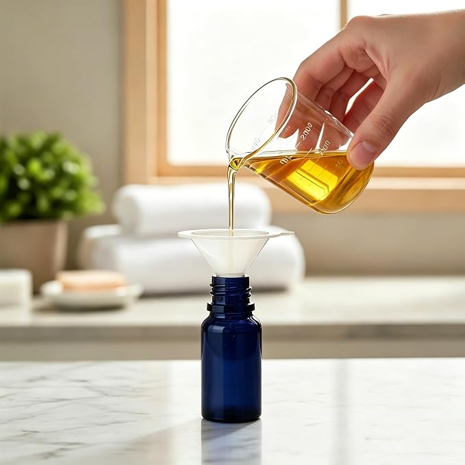 10ml Empty Glass Pump Bottle Dispenser 6 Pack,Blue Travel Refillable Bottles Dispenser for Lotion Cream Essential Oil Shampoo, Small Cosmetic Containers 1/3oz (10ml Blue 6pcs)